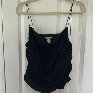 H&M Black Ruched Camisole Top